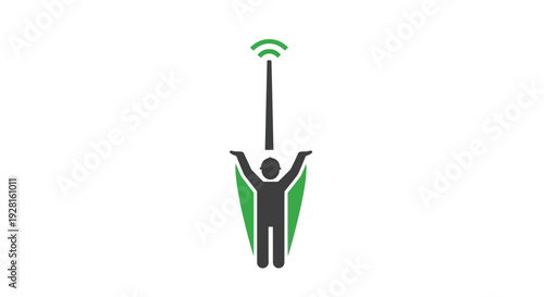 Person with arms up in air.