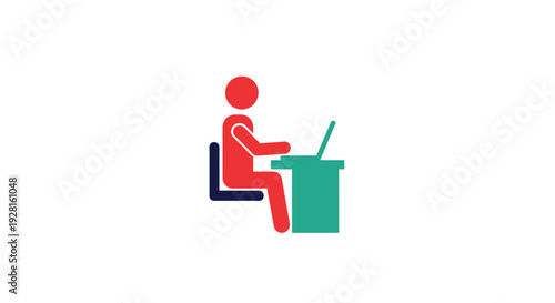 Person Working on Laptop Computer Illustration.
