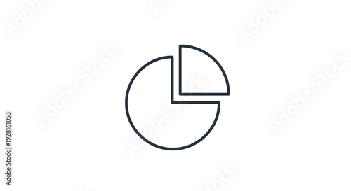 Pie chart business graph symbol.