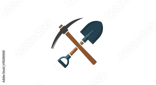 Pickaxe and shovel crossed tools.