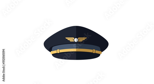 Pilot Navy Blue Cap with Gold Emblem.