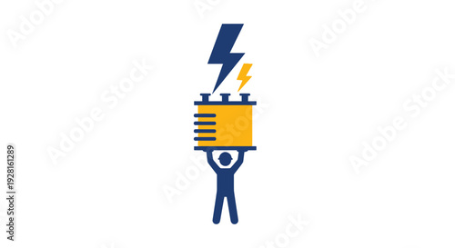 Person Holding Battery with Lightning Bolt.