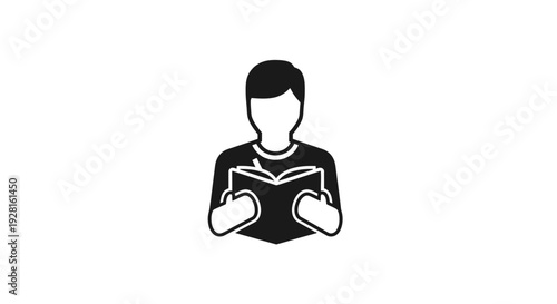 Person Reading a Book Alone.