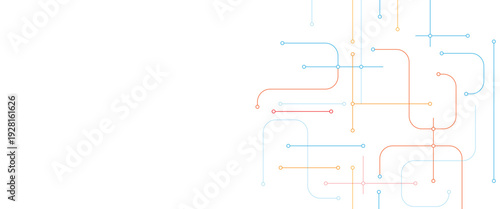 Vector geometric network illustration innovation connect circles. flat future engineering elements