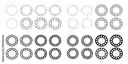 Gradual transition of concentric circles from sparse to solid shading