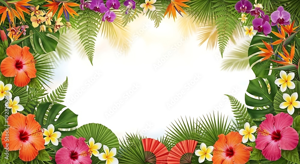 Obraz premium A vibrant and colorful floral arrangement with a blank center, perfect for personalization.