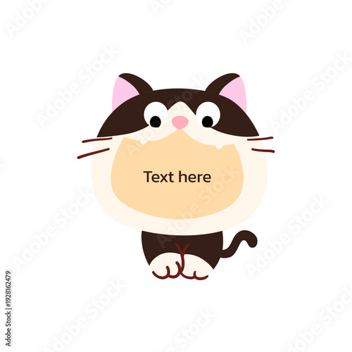 Black and white cat for text, hand-drawn.