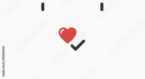 Red Heart with Checkmark Symbol.