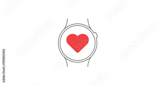 Red Heart Symbol on Watch Face.