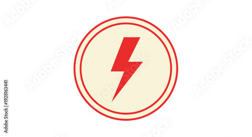 Red Lightning Bolt Icon in Circle.