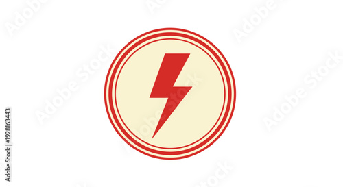 Red lightning bolt in circle.