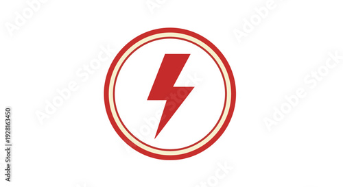 Red lightning bolt in circle.