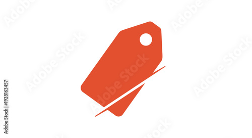 Red price tag with hole.