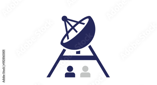 Satellite Dish Icon on Tripod Stand.
