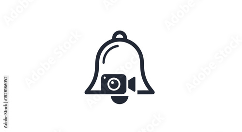 Security camera bell icon symbol.