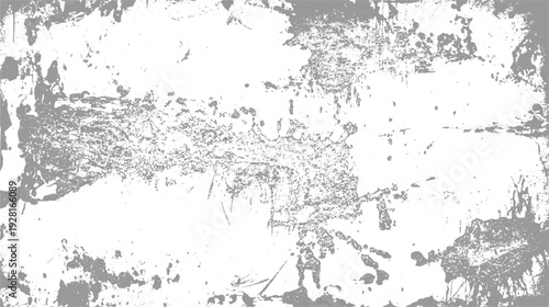 Grayscale abstract texture with rough paint splatters and distressed grunge effect