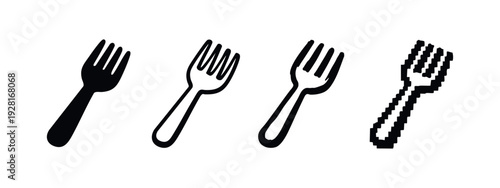 Diverse Fork Icon Collection: Solid, Line, Sketchy, and Pixelated Style Variations.