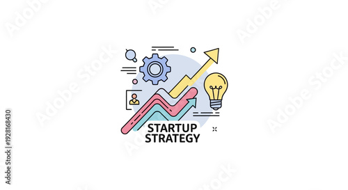 Startup strategy business growth concept.
