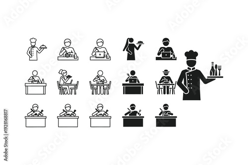 Diverse group of professionals in various occupations and roles