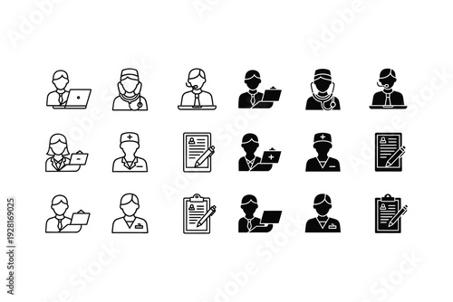 Diverse icons representing various professional and service occupations