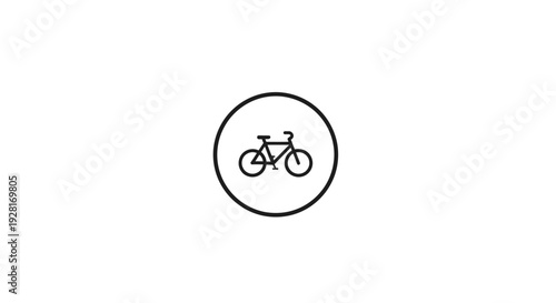 Simple Black Bicycle Icon on White.