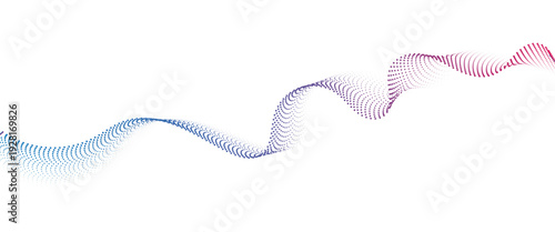Flowing Dot Wave halftone gradient pattern on transparent background
