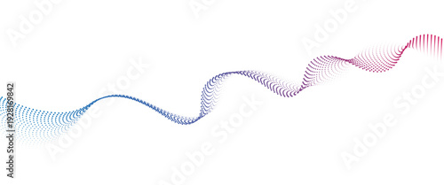 Flowing Dot Wave halftone gradient pattern on transparent background
