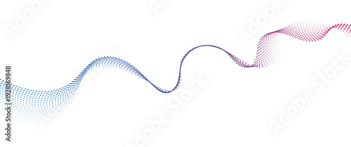 Flowing Dot Wave halftone gradient pattern on transparent background

