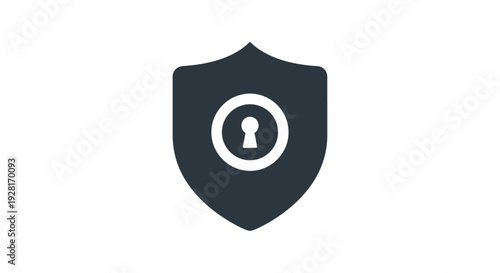 Shield with keyhole lock icon symbol.