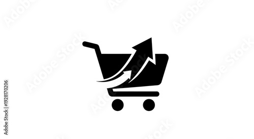 Shopping Cart with Arrow Icon.