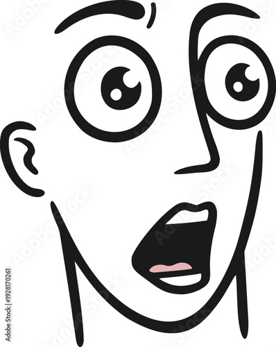 Design of surprised expression looking