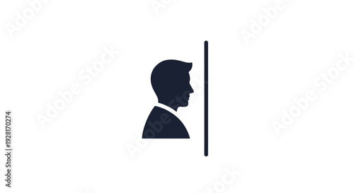 Silhouette of a man in profile view.