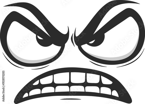 Face with anger expression draw