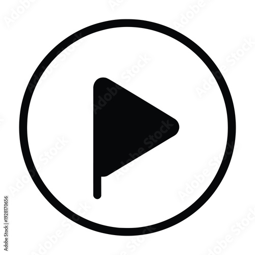 Minimalist play button design for media and presentation