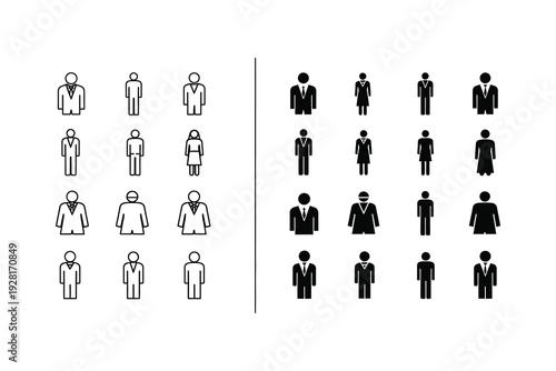 Comparison of silhouettes depicting gender and clothing variations in two groups