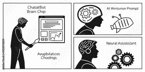 A man using an augmented reality device to visualize and interact with digital objects Vector