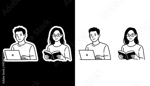 Busy Man and Woman Working in Daily Life