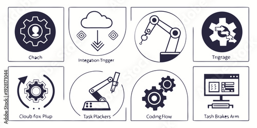A collection of diverse symbols representing various concepts and ideas Vector
