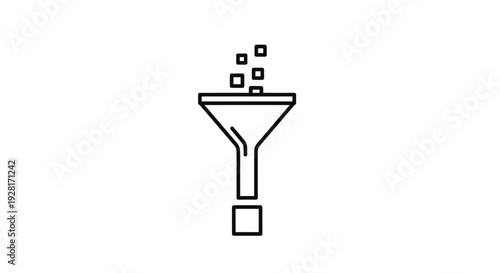 Simple Line Drawing of Funnel Icon.