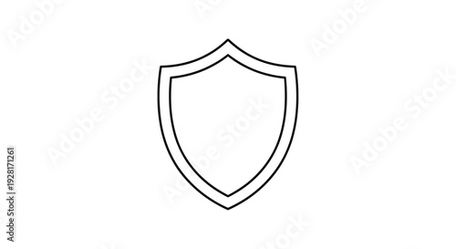 Simple Black Shield Icon Security Symbol.