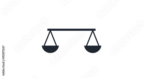 Simple Black Scales of Justice Illustration.