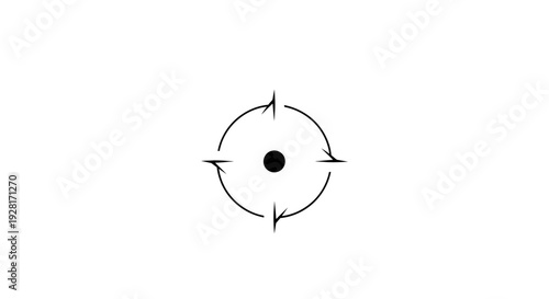 Simple Black Target Icon on White Background.