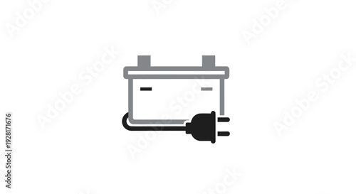 Simple Illustration of a Car Battery Charging.