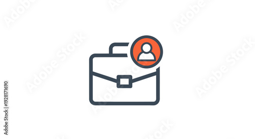 Simple line art briefcase icon.