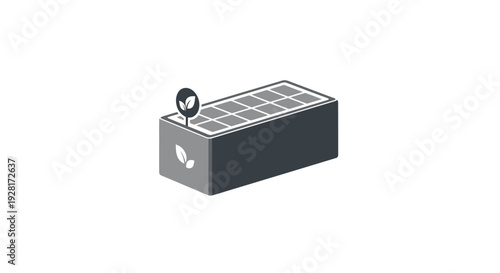 Small Black Solar Powered Battery Charger.