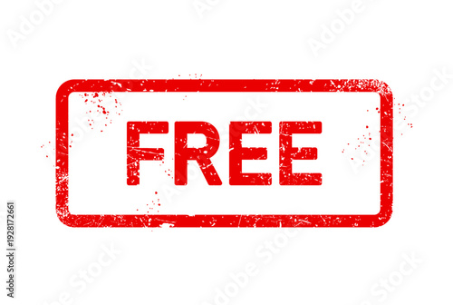 Free stamp, free of charge seal, shabby stamp, vector