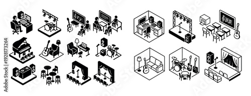 Isometric Music Icons