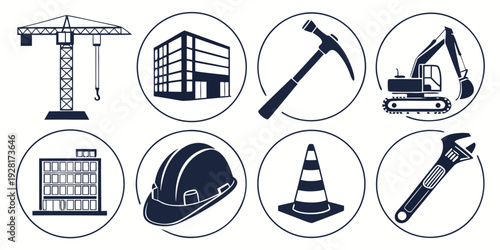 Assorted icons representing various tools and equipment for different tasks and activities Vector