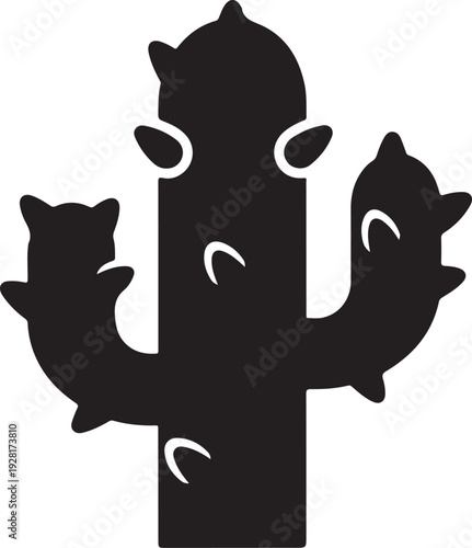 Simple cactus icon isolated on white background.
