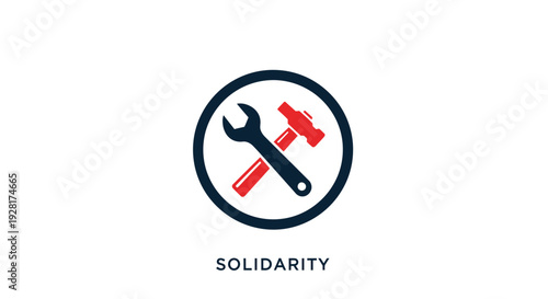 Solidarity union logo with tools.